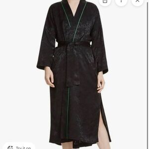 Maje Black Robe with Green Accent
